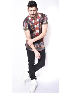 Chemise d'été décontractée pour homme, sans col, à double boutonnage, à manches courtes, imprimée par sublimation, respirante, séchage rapide, 100% coton - Product Image 1
