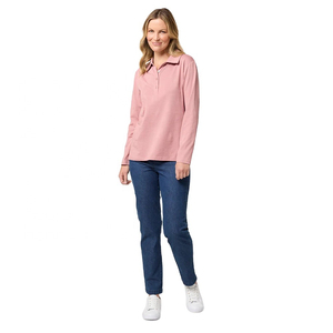 Nueva Moda, Camisetas Polo de Manga Larga para Mujer, 100% Algodón Original, Precio al por Mayor, Camiseta Polo para Mujer con Logotipo e Impresión Personalizados - Product Image 1