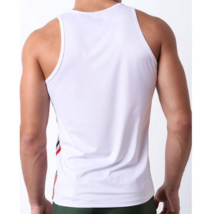 Cut Out Tank Top <b>Men</b> Sleeveless Summer Wear Fashion Plain Custom Logo Vintage Round Neck Curved Hem Cotton Jersey <b>Singlet</b> - Product Image 6