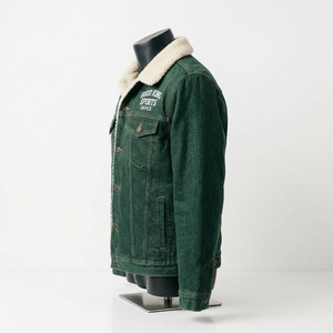 Veste en jean moderne avec col en sherpa personnalisé pour un style décontracté au quotidien et en extérieur - Product Image 2