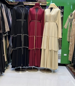 Abaya Modeste de Dubaï en Gros, Perlée et Pailletée, à Manches Longues, Traditionnelle Musulmane, Faite à la Main, pour Mariage, Respirante, Col en V pour Femme - Product Image 6