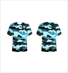 Camiseta Personalizada al por Mayor para Hombre, Diseño de Camuflaje Cian, Camiseta Gráfica de Alta Calidad, Sublimación, Camuflaje Acuático, Ropa Urbana, Camisetas para Hombre - Product Image 1