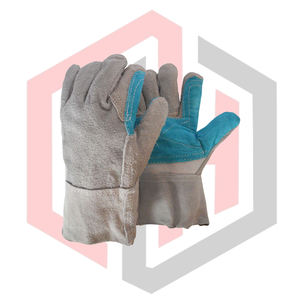 ถุงมือทำงานหนังสีน้ำเงินเทา ทนทานต่อการฉีกขาด ระบายอากาศได้ดี ป้องกันไฟฟ้าสถิต ป้องกันแรงกระแทก ป้องกันการบาด ป้องกันความร้อน ป้องกันไฟ - Product Image 1