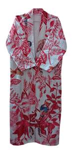 Bata Kimono con Estampado de Dibujos Animados para Mujer, Suave y Transpirable, de Algodón, para Verano, Hecha a Mano, ODM, Cuello en V, Cintura Elástica, Largo Completo - Product Image 4