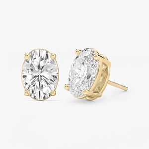 Boucles d'oreilles clous de luxe en or 18 carats pour femme, diamant de laboratoire 2 carats, D VS1, certifié IGI, sertissage 4 griffes, cadeau de fiançailles, mariage, usage quotidien - Product Image 1