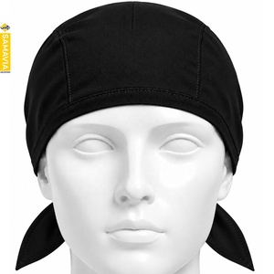 SAMAVIA Black Nylon <b>Scrub</b> <b>Cap</b> With Tie Back Casual Medical Headwear For Healthcare Uniform Apparel Accessories - Product Image 1