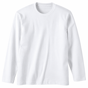 Men's Long Sleeve White Cotton T-<b>Shirt</b> Regular Fit O-Neck Casual Solid Knitted Jersey - Product Image 1