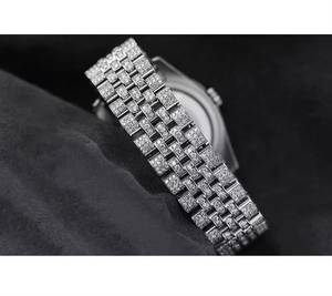 Reloj Iced Quartz con Esfera de Moissanita de Alta Calidad, Calendario Analógico, Resistente al Agua 10 Bar, Brazalete de Acero Inoxidable, Joyería de Lujo para Fiestas - Product Image 2