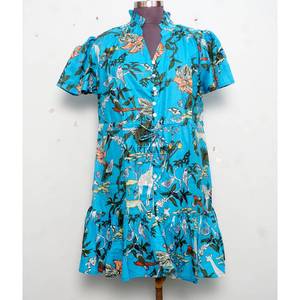 Robe courte à imprimé floral pour femmes, robe d'été bohème, mini-robe légère, tenue décontractée pour les fêtes, robe de vacances mignonne pour femmes - Product Image 2