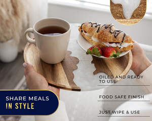 Bandeja decorativa de resina epoxi con asas de madera y resina para uso doméstico y en Restaurantes para alimentos de la India RF Crafts - Product Image 4