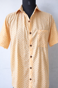 Chemise en coton unisexe imprimée à la main |   Chemise à manches courtes imprimée à la main |   Chemise artisanale faite à la main |   Mode éthique et durable - Product Image 4