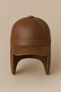 Casquette d'hiver isolante en cuir véritable pour homme avec cache-oreilles rabattables – Style baseball - Product Image 2