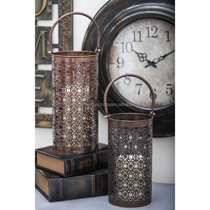 European Style Home Decoration Iron Custom Outdoor <b>Lanterns</b> Protective Cover Portable Metal Candle <b>Lantern</b> Storm Hollow <b>Lantern</b> - Product Image 2