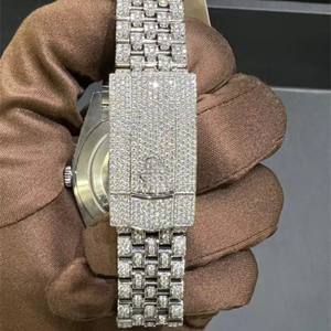 Reloj de Lujo con Moissanita y Diamantes Cuadrados Clásicos, Estilo Hip Hop, Cadena Cubana, el Más Vendido, Brillante y de Moda - Product Image 5