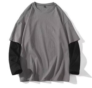 Camiseta de Manga Larga de Doble Capa para Hombre, Estilo Vintage, con Estampado DGT Personalizado, Tejido de Punto, Diseño Gráfico Retro Desgarrado - Product Image 1