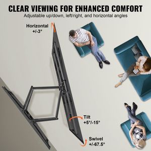 Supporto TV Articolato a 4 Punti di Movimento, Girevole e Inclinabile, Regolazione Orizzontale, Staffa da Parete per TV da 37-90 Pollici, Compatibile con la Maggior Parte dei Televisori - Product Image 3