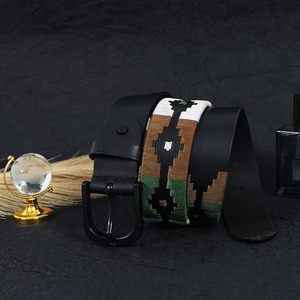 Ceinture de polo décontractée et élégante pour l'équitation, avec design en cuir durable et fermoir en acier, ajustement confortable, soutien robuste, aide à la manutention. - Product Image 4
