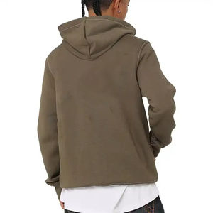Vente en gros de sweats à capuche pour hommes en molleton bouclette épais, entièrement zippés, avec impression de logo personnalisé, style sportswear, et modèles courts à fermeture éclair - Product Image 6