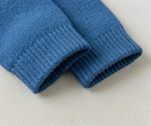 Chaussettes ras du cou pour femmes, bleu uni, tricotées, respirantes, pour usage quotidien, longueur standard, automne - Product Image 6