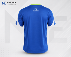 Maillot de sport respirant à séchage rapide en polyester imprimé bleu, 100 % polyester, pour l'entraînement de tennis, vêtements d'équipe athlétique, manches courtes, numéro personnalisé - Product Image 2