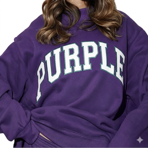 Sudadera de punto extragrande para mujer con estampado de letras blancas, cuello redondo, manga larga, informal, para otoño - Product Image 1