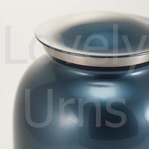 Urna Funeraria Grande de Metal Azul Medianoche Clásico para Cenizas Humanas, Urna Conmemorativa para Adultos, Proveedor de Fábrica OEM ODM - Product Image 5