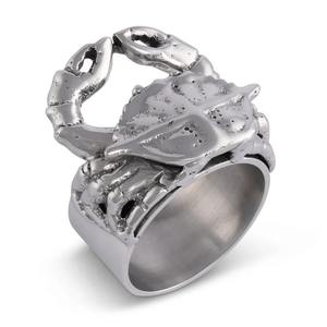 Crab Design <b>Silver</b> <b>Napkin</b> Ring Perfect For Coastal Theme Decor Beach Tables And Seaside Dining Use Handcrafted From India - Product Image 5