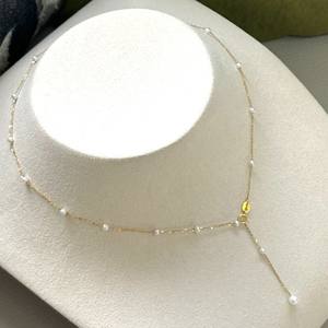 Collier en perles d'eau douce Akoya naturelles S925, chaîne ciel étoilé féerique, 3-4 perles, extrêmement brillant, sans défaut - Product Image 2