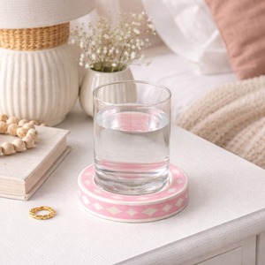 Posavasos de nogal con incrustaciones de hueso de la mejor calidad, de diseño, para uso en cocina y bar, vajilla de lujo hecha a mano de la India. - Product Image 4