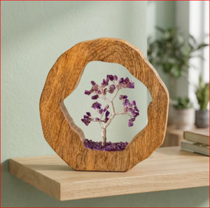 Arbre de Vie en Bois avec Améthyste Faite à la Main, Durable, Cadeau Spirituel, Énergie Positive, Guérison des Chakras, Feng Shui, Pierre Précieuse - Product Image 6