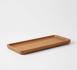 Elegante Bandeja de Servir Larga de Madera con Borde Liso, Plato Rectangular para Comida, Desayuno, Café, Aperitivos, Tabla de Exhibición para el Hogar y la Cena - Product Image 2