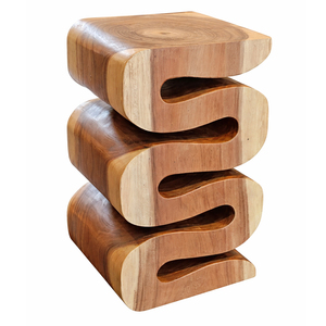 Contemporary Wooden Serpentine <b>Stool</b> Handmade Modern Home Furniture Living Room Decor Side <b>Table</b> Organic Design - Product Image 2