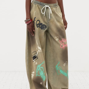 กางเกงยีนส์ผู้ชายคุณภาพสูง พิมพ์ลายสีขาว ทรงสลิมฟิต ผ้ายีนส์ยืด ลายพราง กางเกงยีนส์ลำลอง แฟชั่นสตรีท - Product Image 3