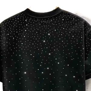 T-shirt vintage hip-hop à manches courtes pour hommes, brodé et orné de strass, collection 2026 – Vente en gros - Product Image 2