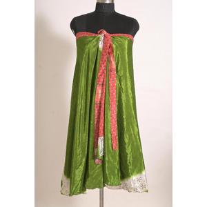 Jupe longue en soie imprimée florale vintage faite à la main pour femmes, personnalisée, marque Lavinas, Rajasthan, lavable - Product Image 4