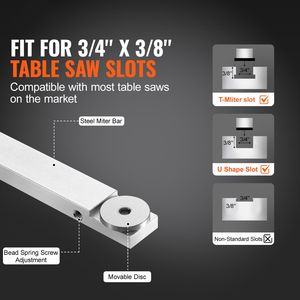 Componenti per Macchine per la Lavorazione del Legno: Goniometro in Lega di Alluminio 3/4FT X 3/8FT, 24 Griglie, Precisione 15 Angoli per Sega da Banco - Product Image 2