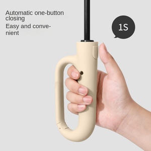 Parapluie entièrement automatique à 16 baleines, double armature, avec boucle à anse inversée, grand format, portable, renforcé, pour homme, double usage, pour publicité - Product Image 4