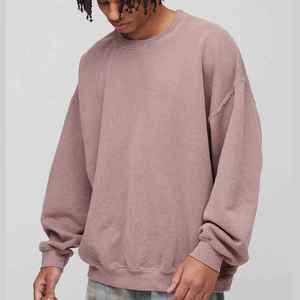 Sudadera de Cuello Redondo Extra Grande para Hombre, Color Sólido, Algodón, Felpa Francesa, Estilo Casual, Otoño, Manga Larga, Corte Regular - Product Image 1