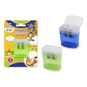 Temperino manuale Bismark Kd a doppio foro in plastica per bambini, articoli scolastici - Product Image 1