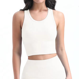 Débardeur court de yoga personnalisé pour femmes grandes tailles, respirant, extensible, en polyester et élasthanne écologiques, pour le sport et l'entraînement en salle de sport - Product Image 5