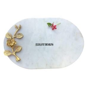 Plateau de service en marbre de comptoir de qualité supérieure à bas prix Plat de service fantaisie Designer Plateau de service en marbre indien exclusif - Product Image 6