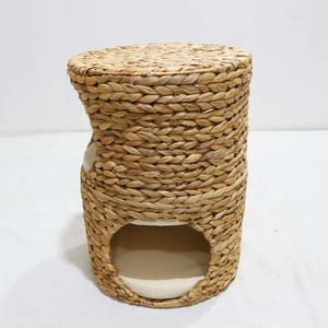 Cama Cueva para Gatos de 2 Niveles de Jacinto de Agua Natural con Cojines Lavables, Mueble Ecológico para Mascotas para Sala de Estar, para Todas las Estaciones - Product Image 3