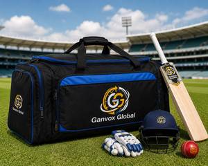 Sac de cricket Ganvox Global avec batte, casque, gants et ensemble de balles - Utilisation en extérieur, tissu Oxford 1200D, design rembourré - Product Image 4