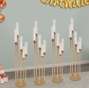 Modern Cylindrical Brass <b>Candle</b> Stand Set Durable Home Decoration Taper Holder Stylish Tabletop Decor At <b>cheap</b> Price - Product Image 3