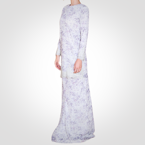 Robe Moderne Baju Kurung SIPO pour l'Aïd, Vente en Gros, Modeste, Coupe Droite, Style Malaisien, pour Femme Musulmane, en Chiffon avec Dentelle Française et Jupe Découpée - Product Image 6