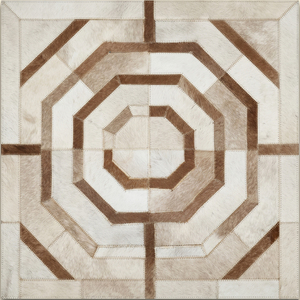 Octave Link Beige <b>Brown</b> Hand Tufted Wool Rug Modern Interlocking Geometric Non-Slip Eco-Friendly Living Room Bedroom Hotel - Product Image 3