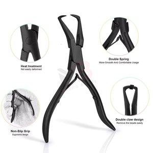 Pince à micro-anneaux métalliques pour extensions de cheveux avec aiguille de traction et logo personnalisé pour usage commercial - Product Image 6