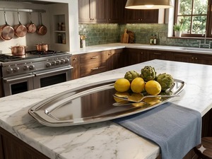 Plateaux en acier faits à la main pour la maison, la cuisine, les restaurants, les tables, les fournitures alimentaires, vente en gros, plateaux de service décoratifs en métal de qualité - Product Image 1