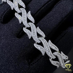 Premium Twisted Infinity Moissanite <b>Bracelet</b> Crafted with Hand Set VVS Stones and White Gold Finish Luxury Fashion Jewelry - Product Image 4