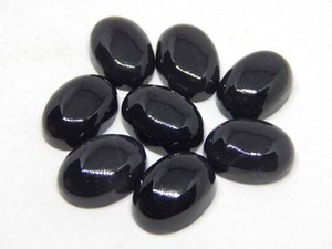 Cabochon ovale en spinelle noire, perles de pierres précieuses en vrac, pierre naturelle, agate, vente en gros, pour la fabrication de bijoux - Product Image 3
